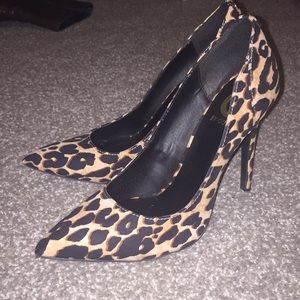 Leopard animal print high heels